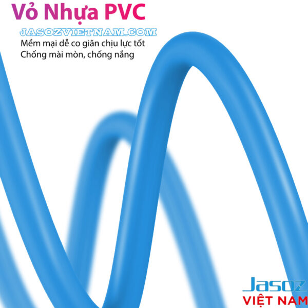 Vỏ nhựa PVC mềm dẻo cáp mạng Cat 6 Jasoz E104, chống mài mòn, chịu lực tốt, chống nắng. SKU: T-E130 0.5M, T-E131 1M, T-E132 1.5M, T-E133 2M, T-E134 3M, T-E135 5M, T-E136 10M, T-E137 15M, T-E138 20M.