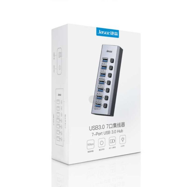 Bộ Chia Cổng 10 USB 3.0 Có Nguồn Phụ Kèm Nguồn Phụ 12V4A Jasoz F119