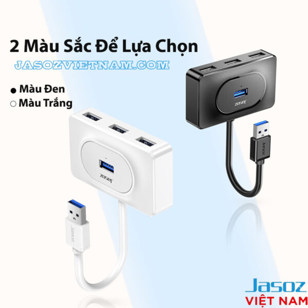 Hub Chia Cổng USB Sang 4 Cổng 3.0 Cao Cấp Jasoz F110 1 Hub USB 3.0 Jasoz F110 bộ chia 4 cổng tốc độ 5Gbps với 2 màu đen và trắng, nhiều SKU chiều dài T-F117 T-F141 T-F126 T-F120 T-F142 T-F123