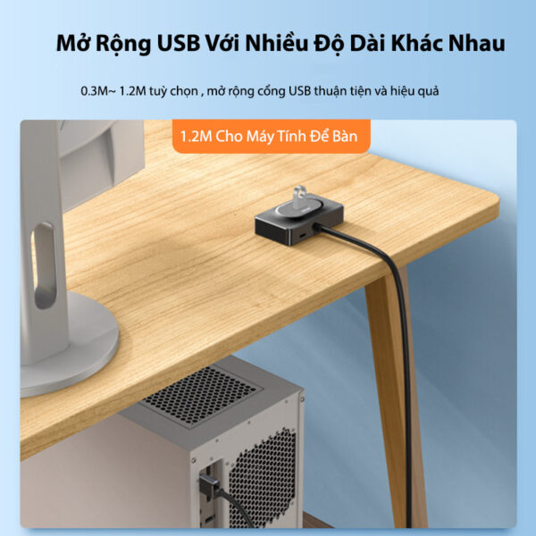 Bộ Chia Cổng USB-C Sang 4 Cổng USB 3.0 Jasoz F113 7 Hub USB 3.0 Jasoz F110 bộ chia 4 cổng với nhiều độ dài dây từ 0.3m đến 1.5m, phù hợp các SKU T-F117 T-F141 T-F126 T-F120 T-F142 T-F123