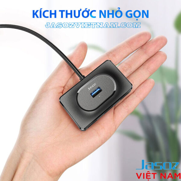 Bộ Chia Cổng USB-C Sang 4 Cổng USB 3.0 Jasoz F113 10 Hub USB 3.0 Jasoz F110 màu đen bộ chia 4 cổng nhỏ gọn dễ mang theo phù hợp laptop PC MacBook