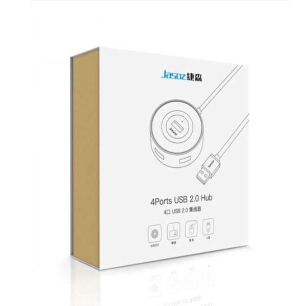 Hộp đóng gói Hub USB 2.0 Jasoz F101 – Bộ chia 4 cổng USB tốc độ 480Mbps