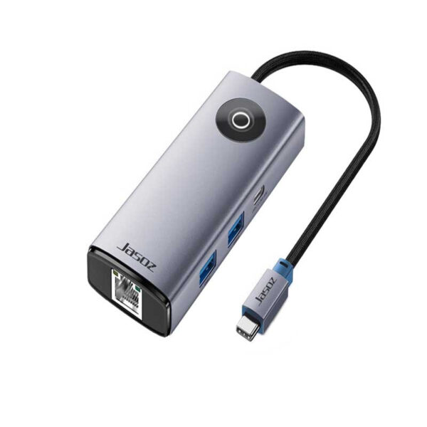 Hub USB-C 6-in-1 Jasoz T-H111 HDMI USB 3.0 Type-C RJ45 PD100W