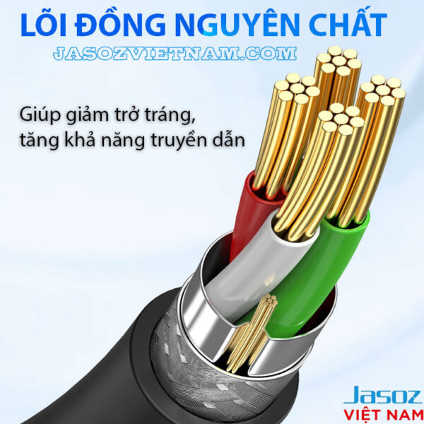 Cáp USB 3.0 Hai Đầu Dương Tốc Độ 5Gbps Jasoz D118 5 Cáp USB 2.0 Male to Male Jasoz D107 T-D127 1.5M, T-D144 3M – Lõi đồng nguyên chất chống oxy hóa