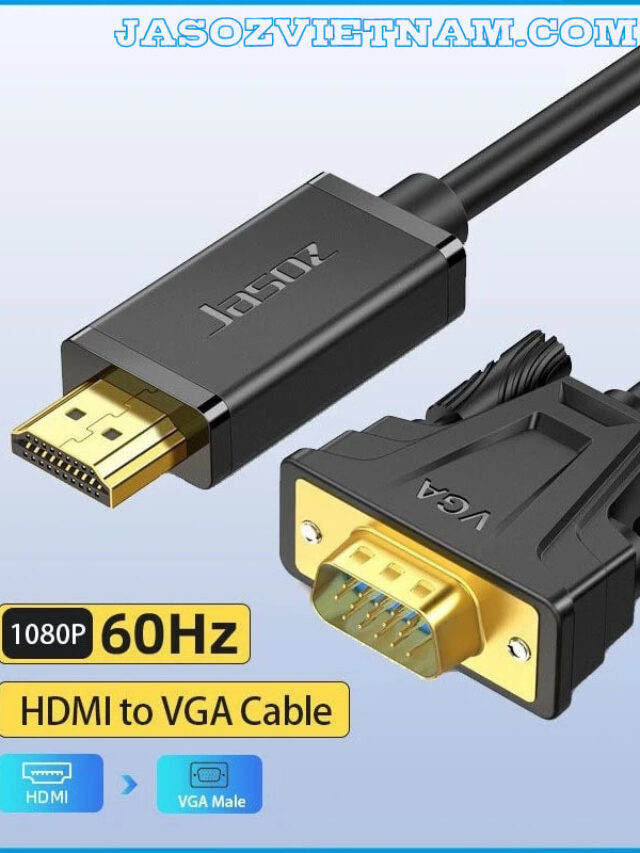 Jasoz G117 Cáp Chuyển HDMI Sang VGA Có Audio 2 Đầu Đực Dài Từ 1M Đến 5M