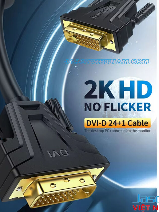 Jasoz B103 Cáp DVI 24+1 Dual Link Đầu Cáp Mạ Vàng Hỗ Trợ 2K Có Chip khuếch Đại Dài Từ 1M Đến 30M