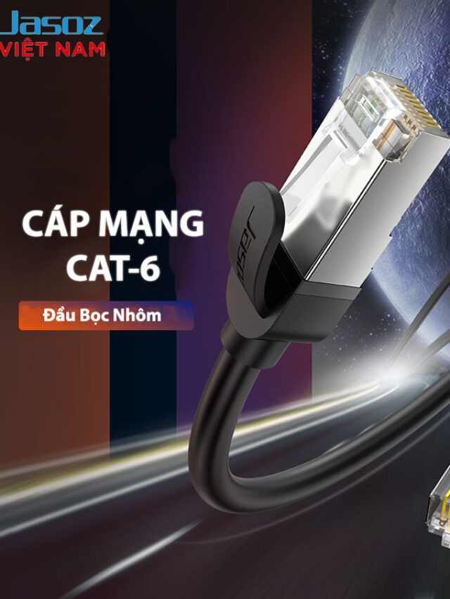 Jasoz E105 Cáp Mạng Bấm Sẵn 2 Đầu CAT6 FTP Đầu Kết Nối Mạ Vàng Bọc Nhôm Dài Từ 0.5M Đến 20M