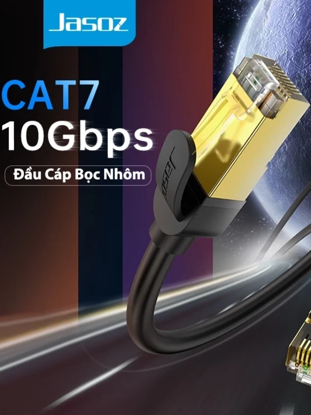 Jasoz E106 Cáp Mạng CAT7 FTP Đúc Sẵn 2 Đầu Mạ Vàng Bọc Nhôm Dài Từ 0.5M Đến 20M