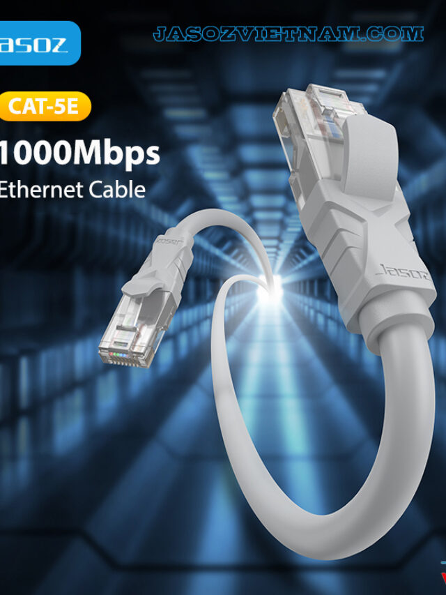 Jasoz E103 Cáp Mạng Đúc Sẵn CAT5e Lõi Đồng Đầu Cáp Mạ Vàng Dài Từ 0.5M Đến 20M