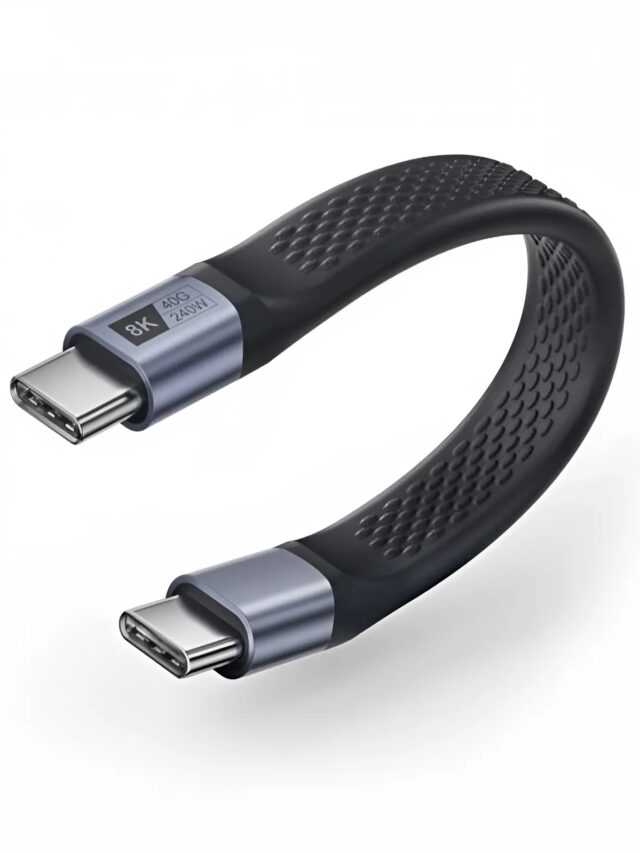 Jasoz T-D223 Cáp Sạc C to C USB4 Dài 13CM Hỗ Trợ 8K@60Hz, Truyền Dữ Liệu 40Gbps, Sạc 240W