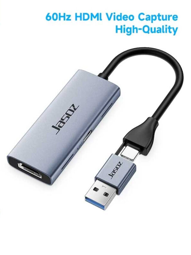 Jasoz T-G190 Cáp ghi hình HDMI live streaming to USB A/Type C Video Capture Card Hỗ Trợ 4K PD100W