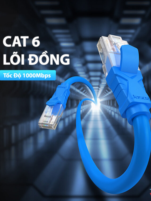 Jasoz E104 Dây Mạng Đúc Sẵn CAT 6 Lõi Đồng Đầu Cáp Mạ Vàng Dài Từ 0.5M Đến 30M