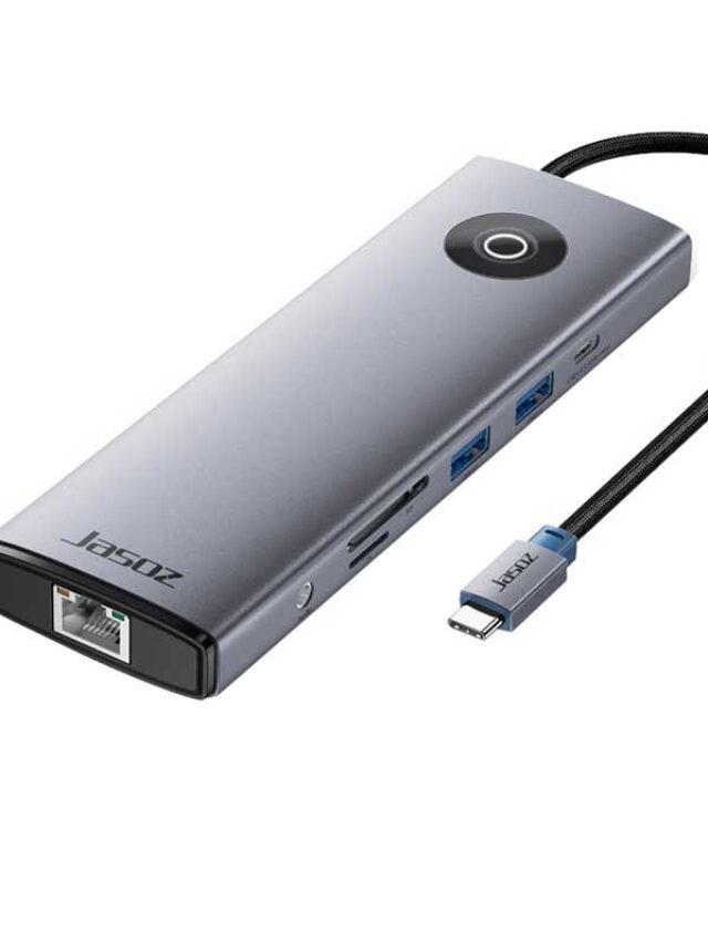 Jasoz T-H113 Hub USB-C 10 trong 1 Hỗ Trợ USB 3.0×3+HDMI+VGA +Audio 3.5mm +RJ45 + SD/TF +PD 100W