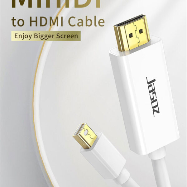 Cáp Mini DisplayPort to HDMI Dài 1.5M Jasoz G108 T-G110 1 Cáp Mini DisplayPort to HDMI Jasoz G108 – Enjoy Bigger Screen, hỗ trợ Full HD 1080p, đầu mạ vàng. SKU: T-G110 1.5M, T-G111 2M, T-G112 3M