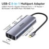 Hub USB-C 8 in 1 Hỗ Trợ HDMI 4K+ RJ45 Gigabit+ USB 3.0+SD/TF+PD 100W Jasoz T-H112 4 Hub USB-C 8-in-1 Jasoz T-H112 HDMI 4K RJ45 Gigabit USB 3.0 SD TF PD100W