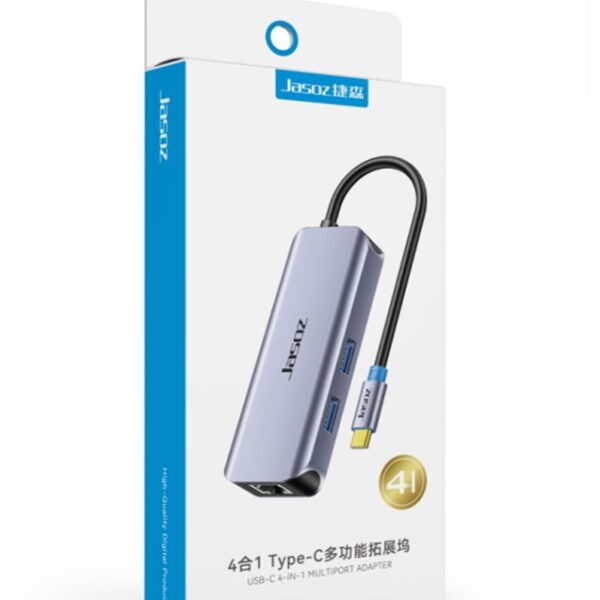 Hộp Hub USB-C to LAN 1Gbps kèm 3 cổng USB 3.0 Jasoz T-H108