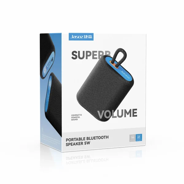 Hộp sản phẩm Loa Bluetooth Jasoz K112 T-K152 màu đen, công suất 5W, Bluetooth 5.2, pin 1200mAh