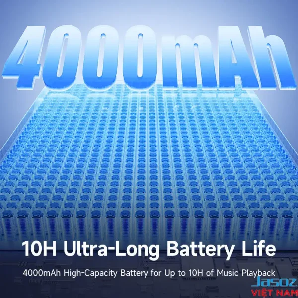 Pin 4000mAh của Loa Bluetooth Jasoz T-K162 cho thời gian phát nhạc 10 giờ, công suất 20W, Bluetooth 5.2