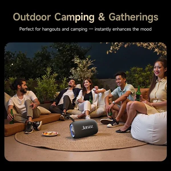 Loa Bluetooth Jasoz T-K162 công suất 20W sử dụng trong buổi tụ tập ngoài trời, camping, âm thanh mạnh mẽ, pin 4000mAh, chống nước