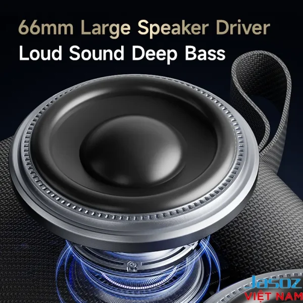 Driver loa 66mm của Loa Bluetooth Jasoz T-K162, âm trầm sâu, công suất 20W, Bluetooth 5.2, pin 4000mAh