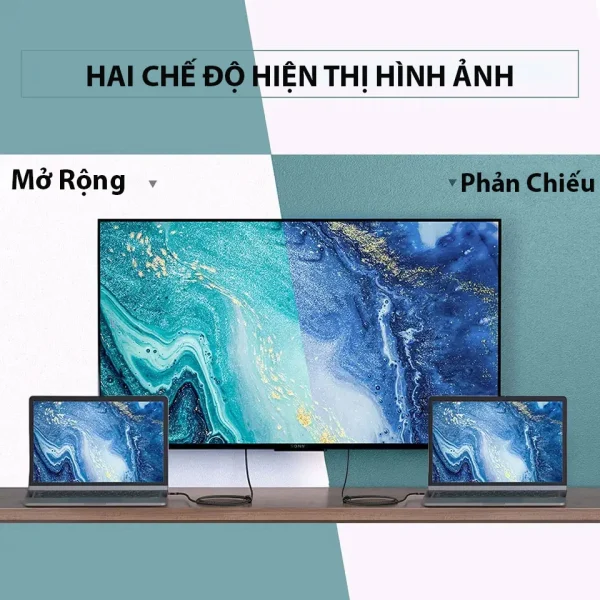 Cáp chuyển DVI sang VGA Jasoz T-B131 hỗ trợ 2 chế độ hiển thị: mở rộng màn hình và phản chiếu, Full HD 1080p