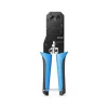 Kìm Bấm Mạng Đa Năng Jasoz T-E313 - RJ45/RJ11, Lưỡi Thép 420J2 3 Kìm bấm mạng Jasoz T-E313 nhìn chính diện — 2 khoang ép RJ45 8P và RJ11 6P, tay cầm TPE xanh chống trượt