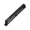 Thanh quản lý cáp mạng 24 cổng Jasoz T-E311 màu đen, 12 vòng quản lý cáp, 2 đầu nẹp ốc lắp rack 19 inch 1U