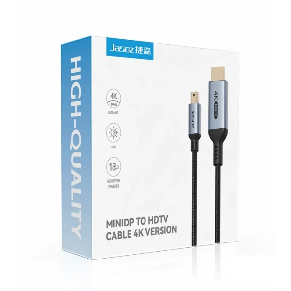 Đóng Hộp Cáp Mini Displayport Sang HDMI Hỗ Trợ 4K@60Hz Dài 1.5M Jasoz T-G195